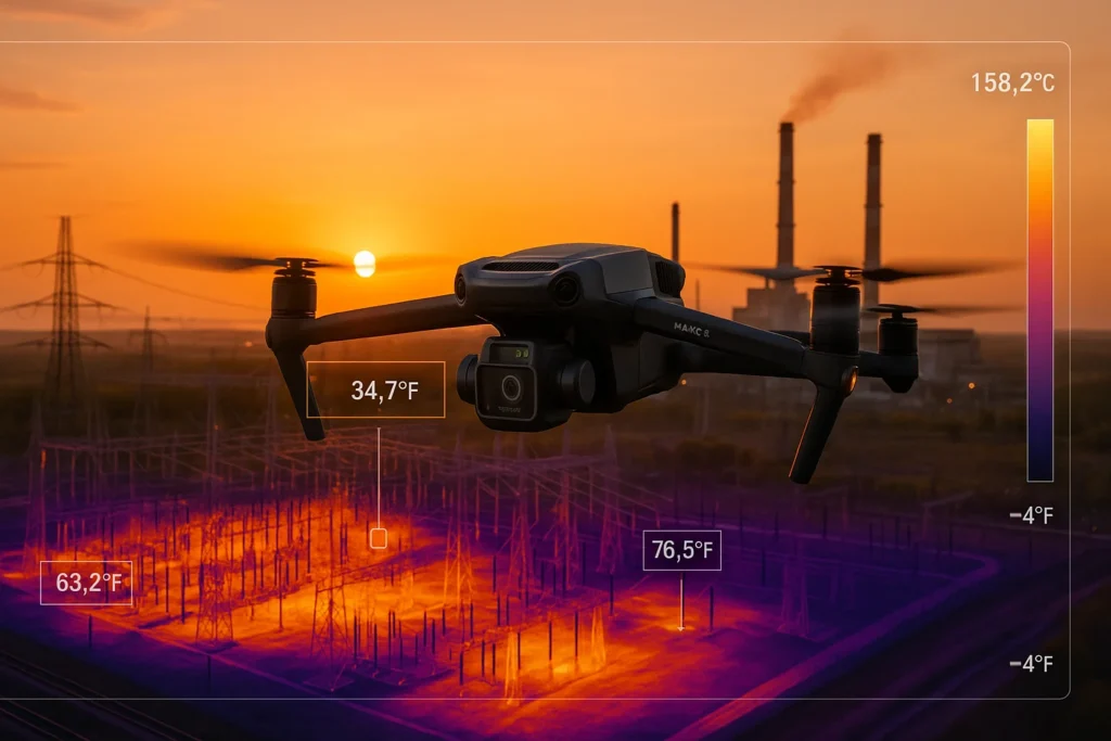 DJI Mavic 3 Thermal Advanced bay giám sát hạ tầng điện và công trình kỹ thuật