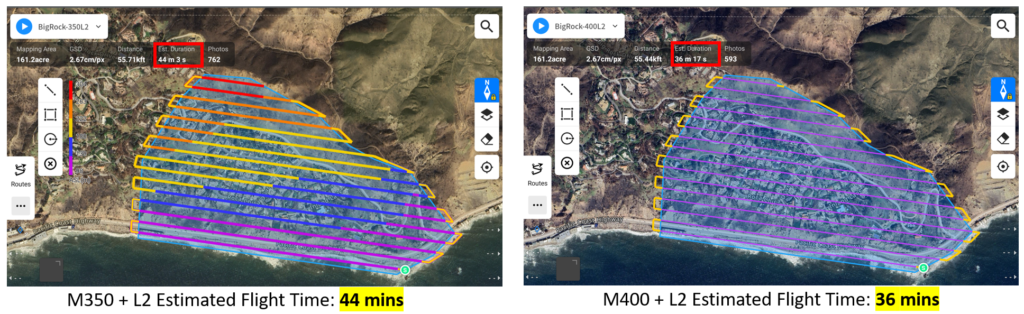 Ước tính thời gian bay DJI Matrice 400 RTK trong DJI Pilot 2