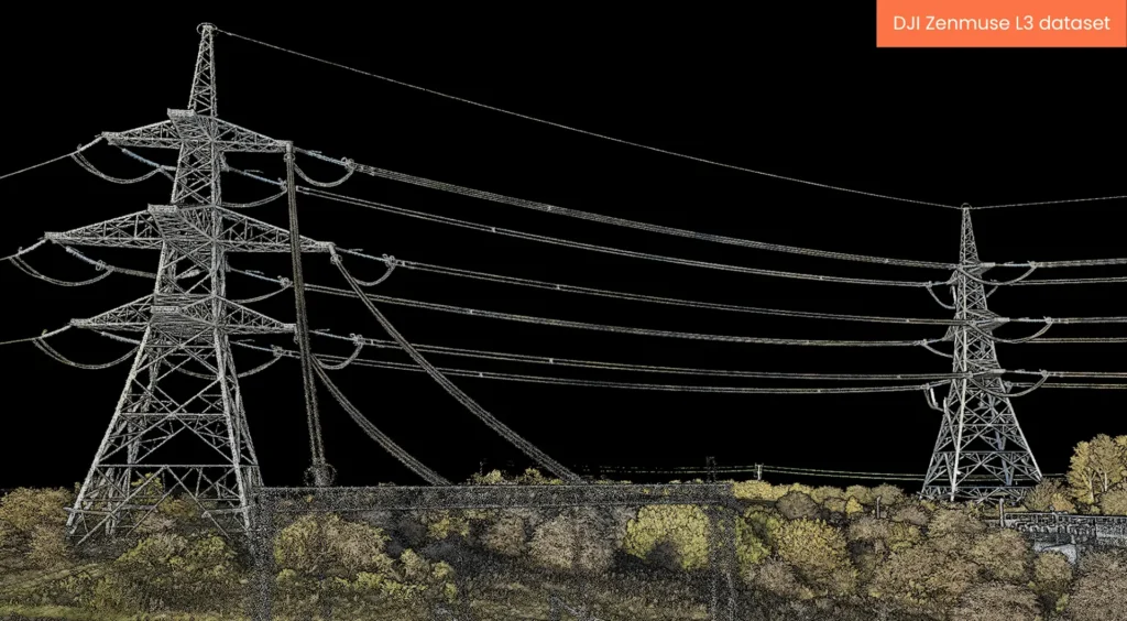 Hệ thống Zenmuse L3 ghi nhận dữ liệu LiDAR và RGB đồng thời, giảm thời gian bay và tăng năng suất khảo sát.