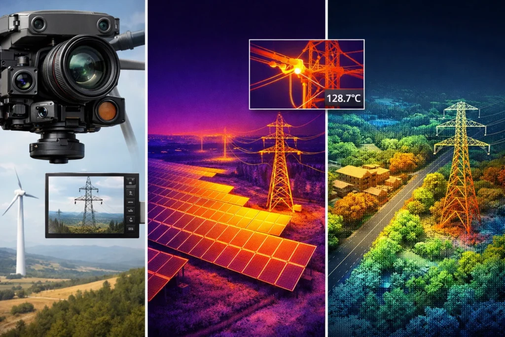 Gợi ý thiết bị flycam ngành điện: zoom, nhiệt và LiDAR