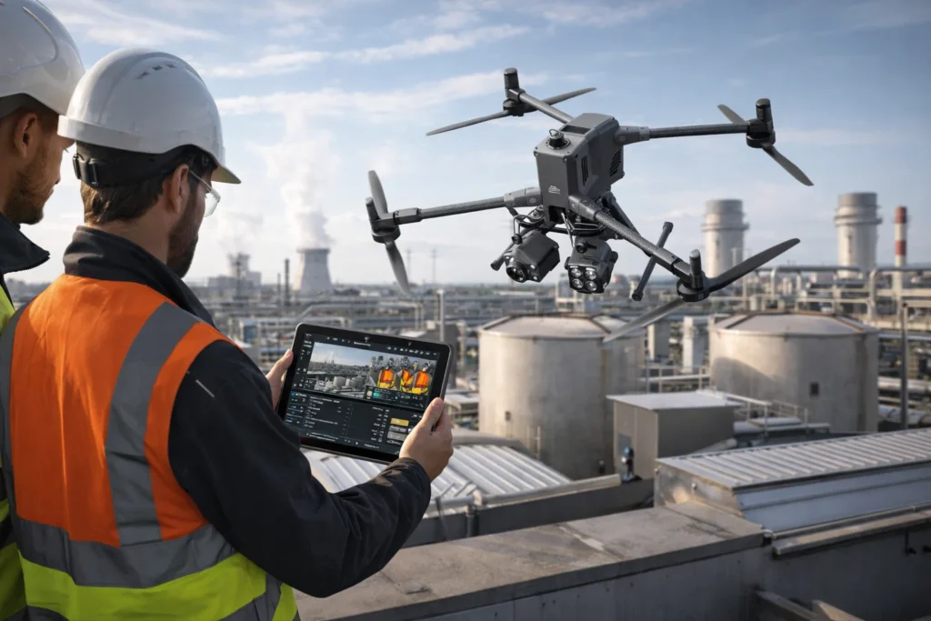 Lợi ích của drone kiểm tra công nghiệp trong môi trường nhà máy và hạ tầng