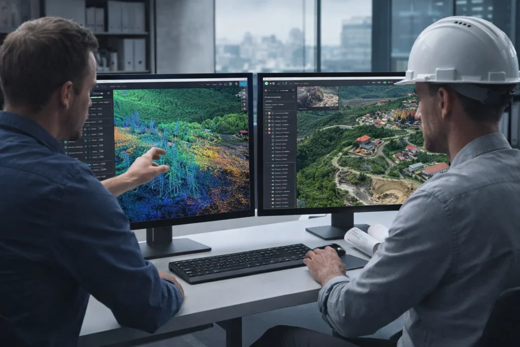 DJI Terra và DJI Modify xử lý point cloud LiDAR cho khảo sát