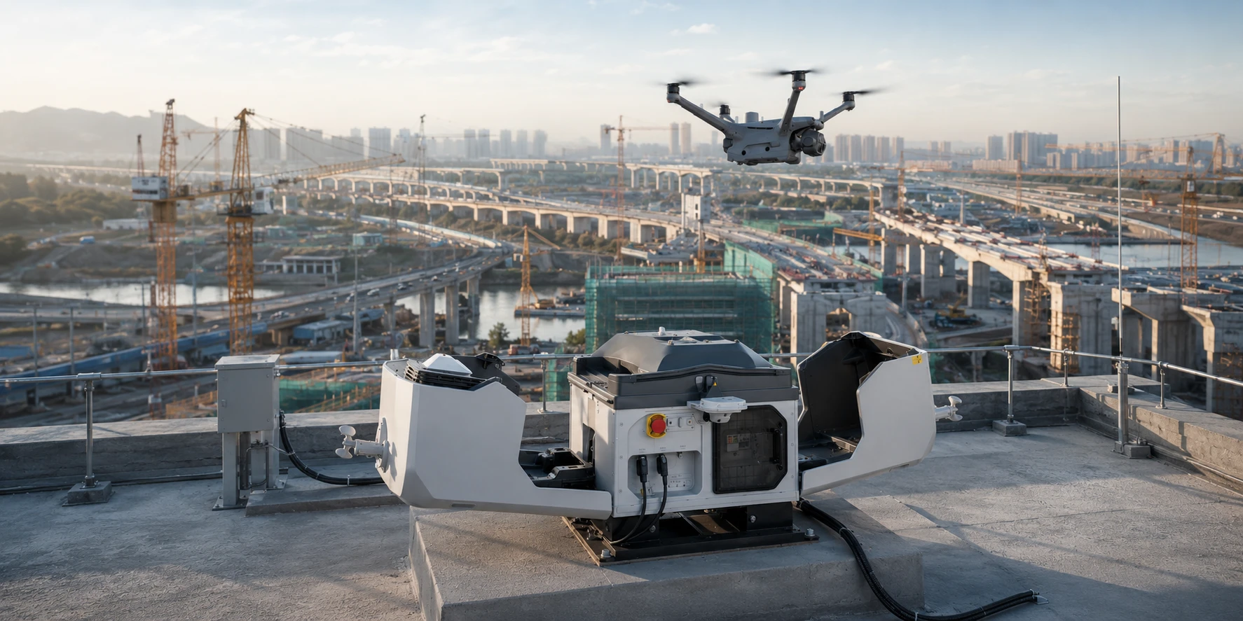 DJI Dock 3 hỗ trợ giám sát công trình và tài sản hạ tầng từ xa