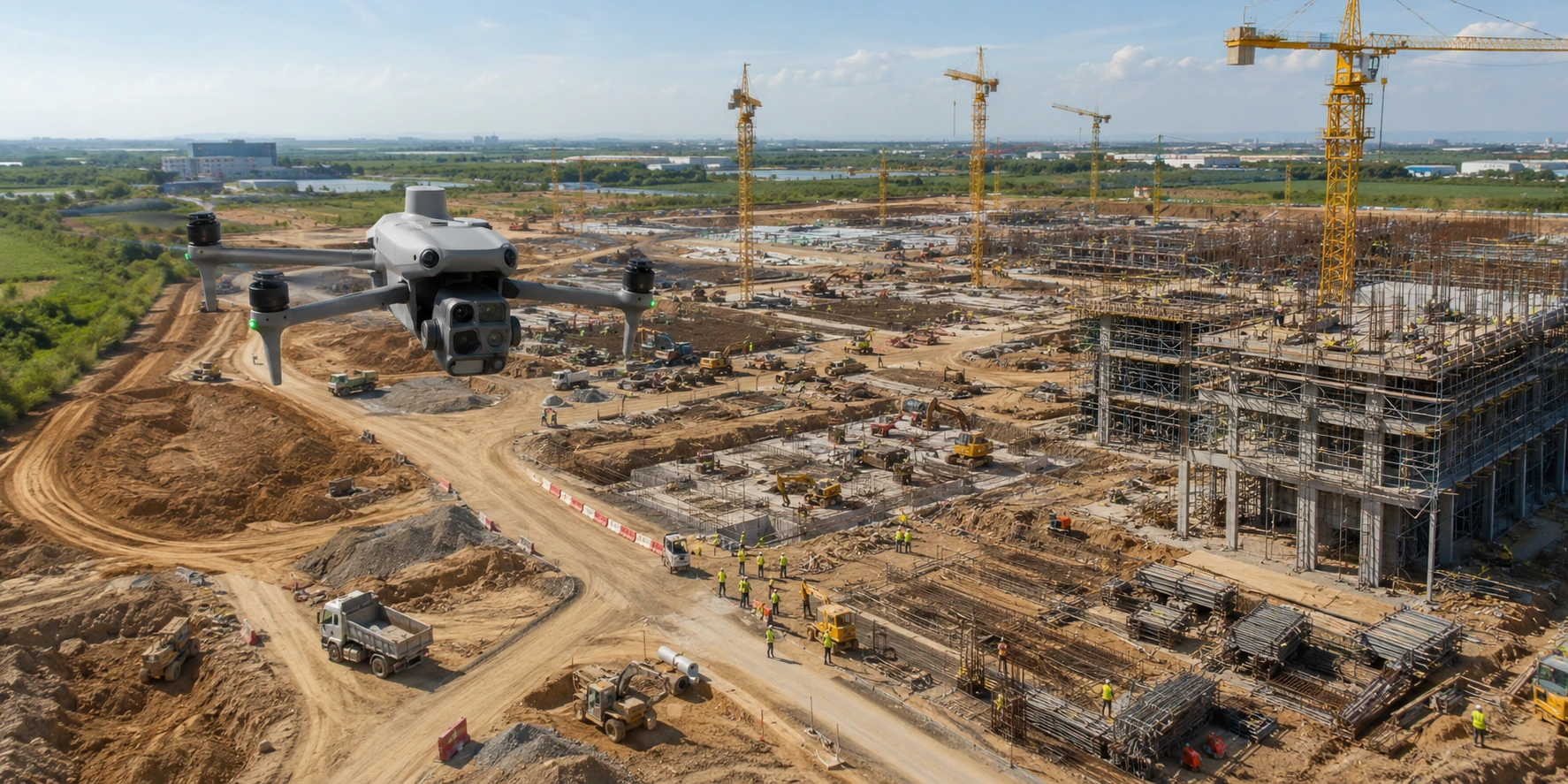 Drone DJI ghi nhận hiện trạng công trình từ trên cao