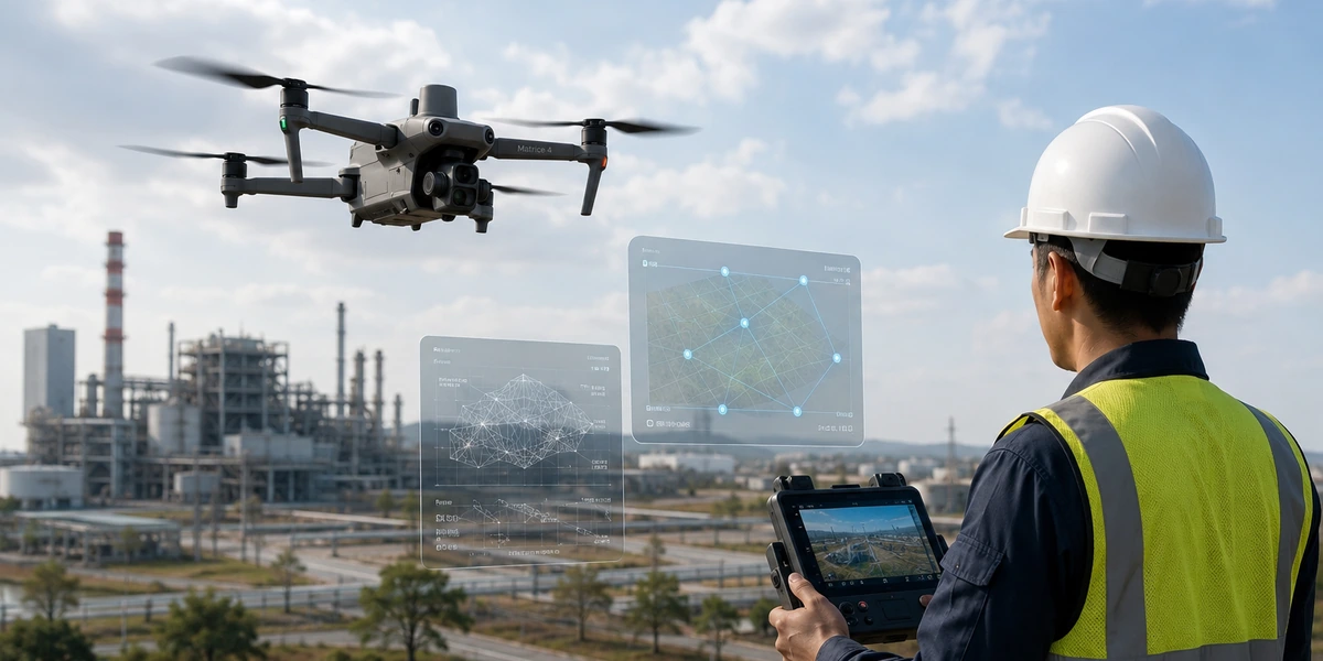 Drone doanh nghiệp DJI trong quy trình vận hành khảo sát và kiểm tra hiện trường