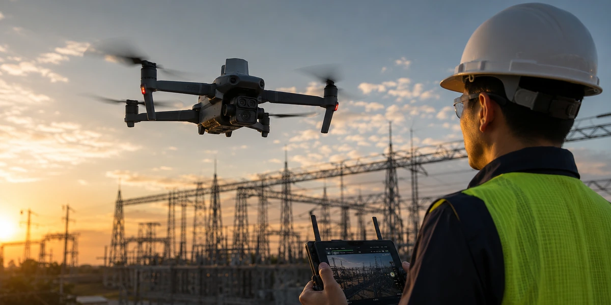 Drone doanh nghiệp DJI Matrice 4T camera nhiệt kiểm tra điện lực và công nghiệp