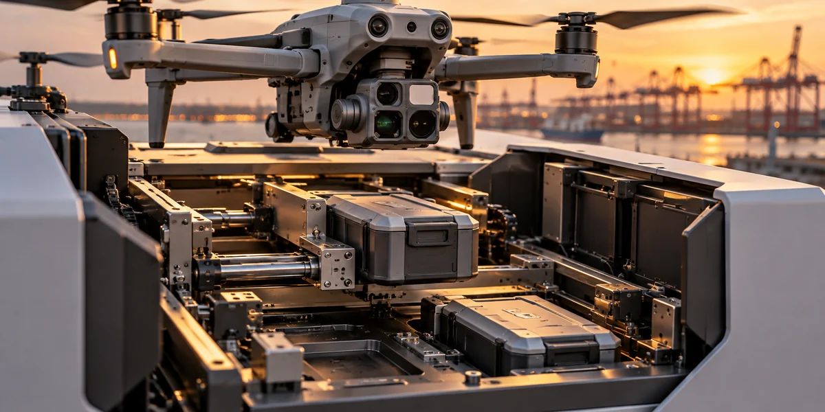 Cơ chế thay pin tự động DJI Dock 4