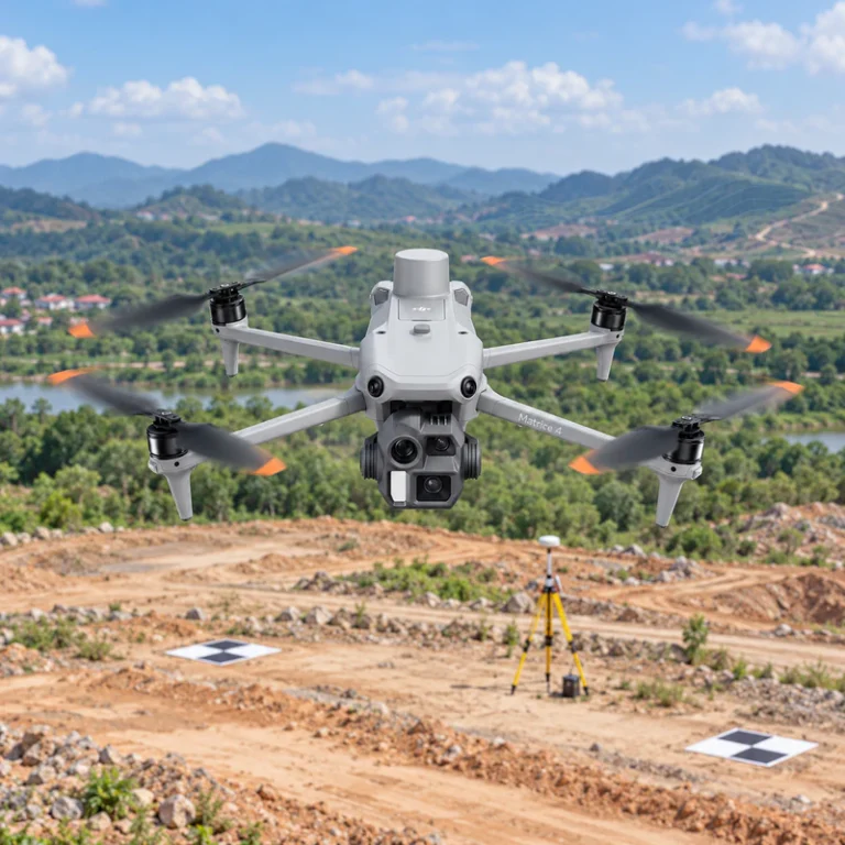 Flycam trắc địa DJI Matrice 4E khảo sát địa hình bằng RTK